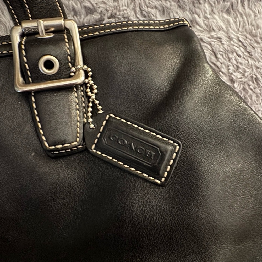 COACH Y2K Black Leather Legacy Satchel Handbag - Picture 12 of 14